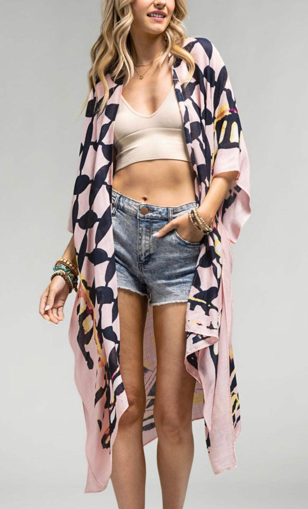 Pink Flower Kimono