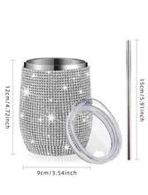 Load image into Gallery viewer, Rhinestone Wine Tumbler: 2 colors

