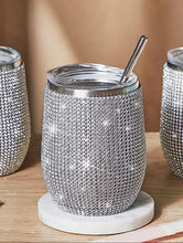 Load image into Gallery viewer, Rhinestone Wine Tumbler: 2 colors
