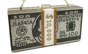 Rhinestone Money Stack Clutch