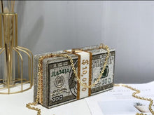 Load image into Gallery viewer, Rhinestone Money Stack Clutch
