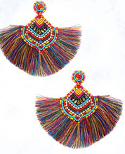 Load image into Gallery viewer, Fringe Tassel and Beads Earrings
